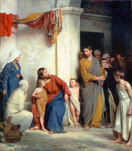 Christ avec des enfants Carl Heinrich Bloch Peintures à l'huile
